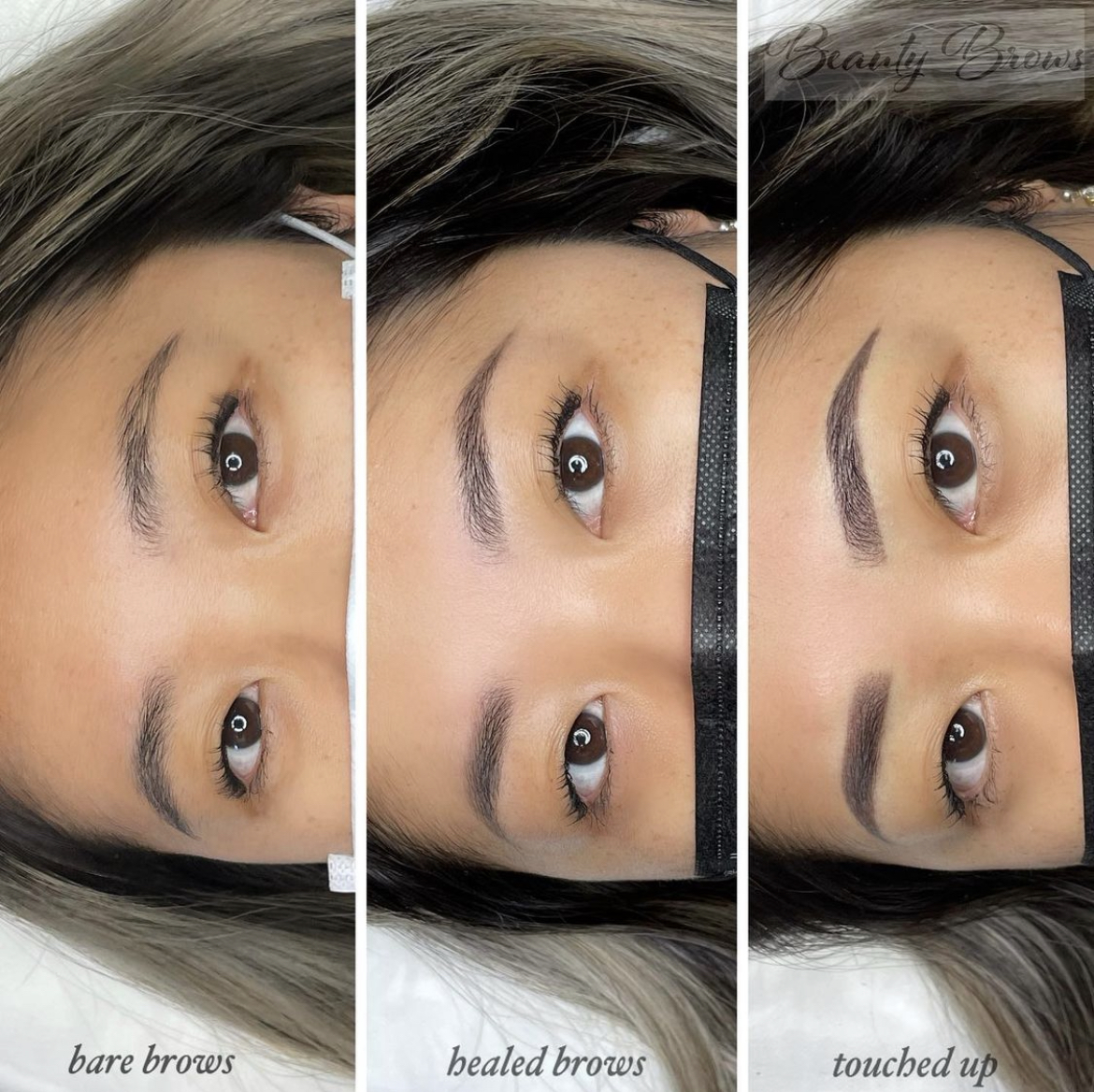 ombre microbladed combination semi-permanent tattoo brows